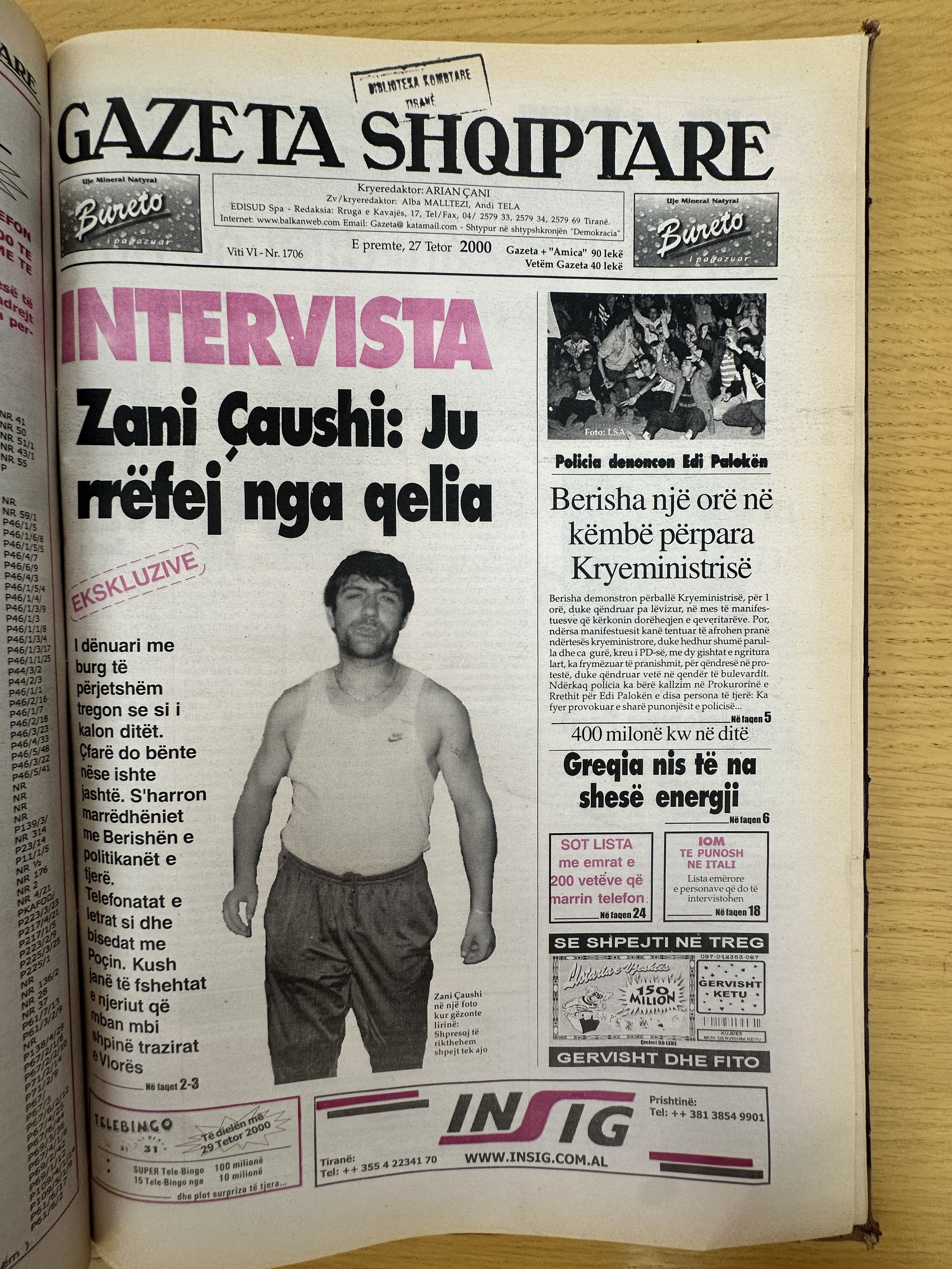 Gazeta Shqiptare 2000-10-27